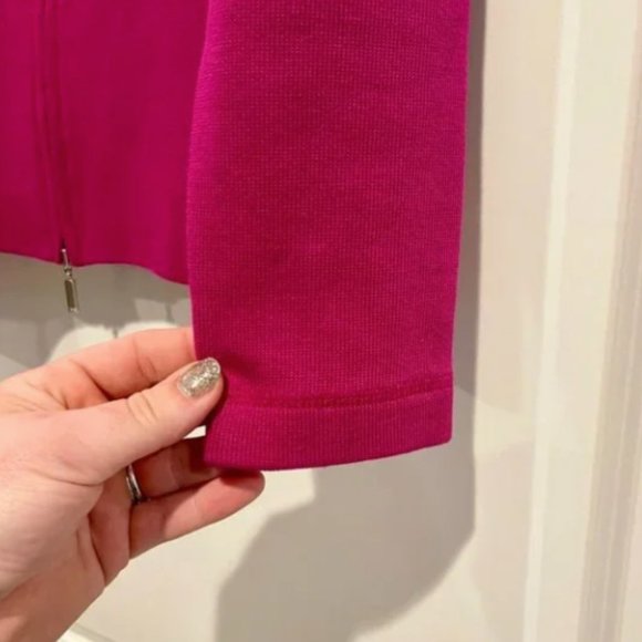 Faconnable Sweater Zipped Cardigan Jacket Deep Pink SZ SMALL NEW! - Picture 11 of 16